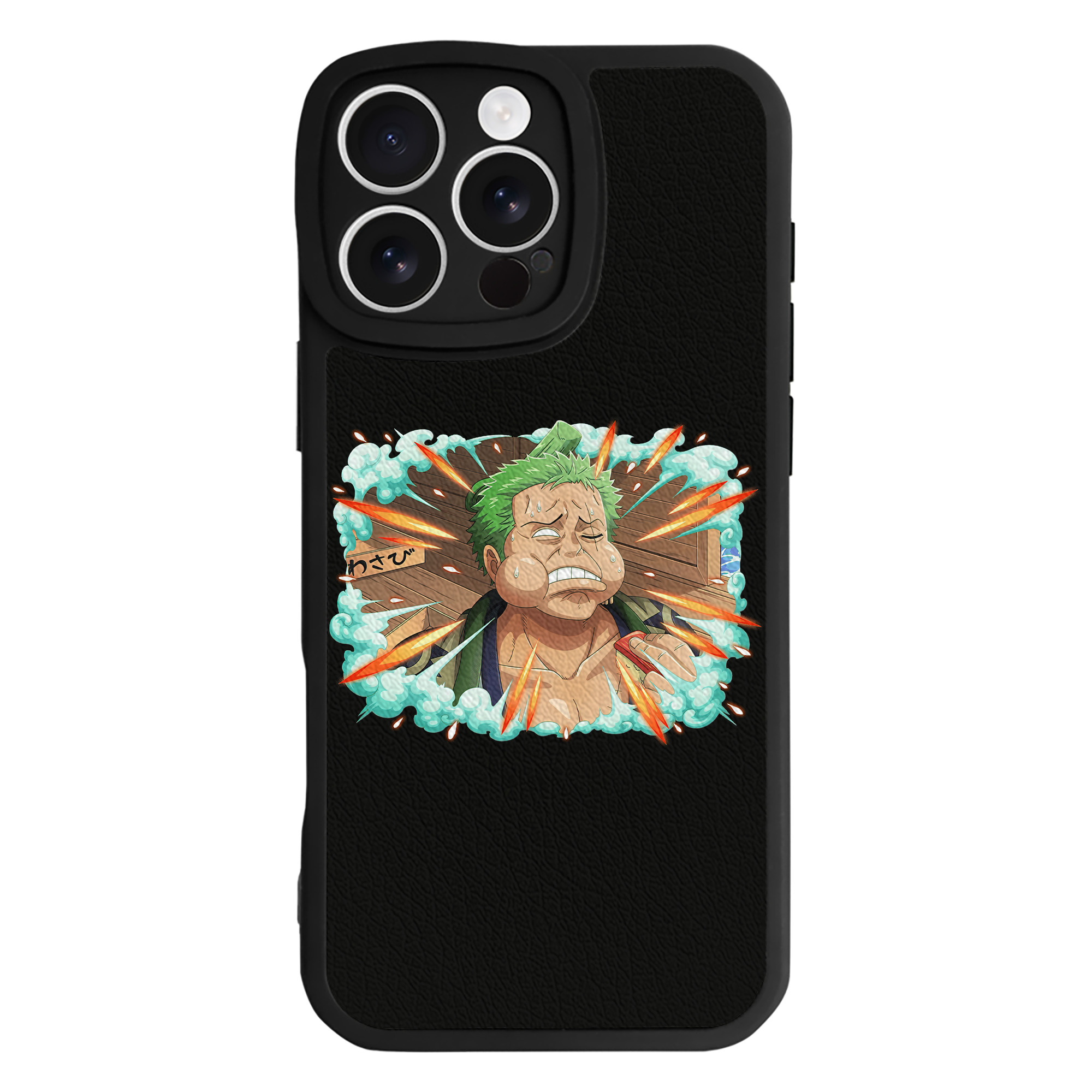 （画像用） ワンピース ロロノア・ゾロ ONE PIECE Roronoa Zoro 【iPhone 16シリーズ対応】シリコンスマホケース（レザー調） 材質：シリコン